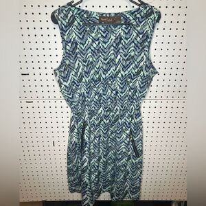 Speed Control blue and green print dress